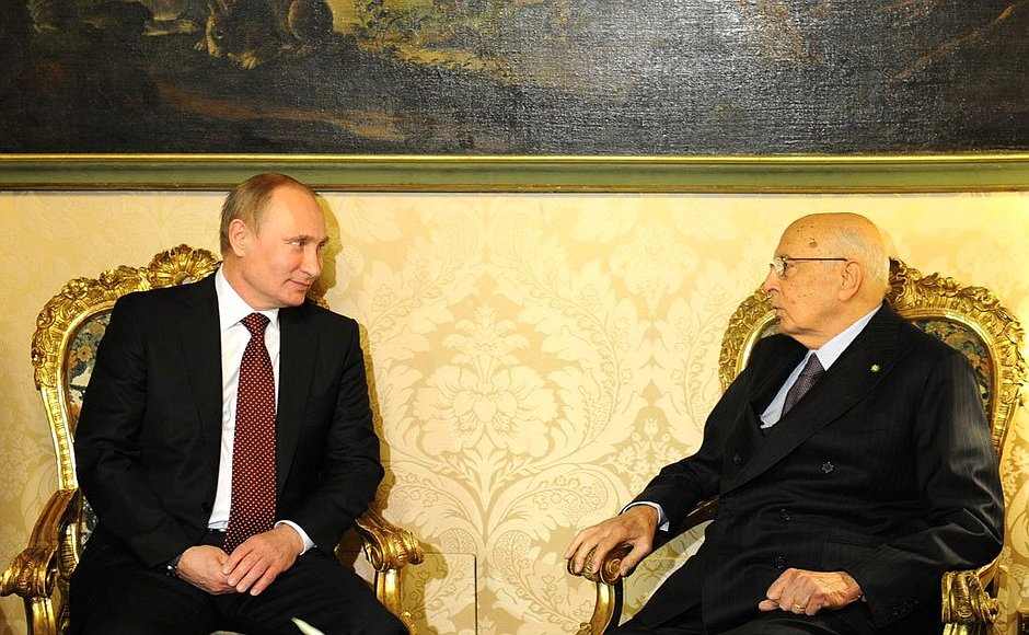 Putin e Napolitano durante un incontro avvenuto nel 2013