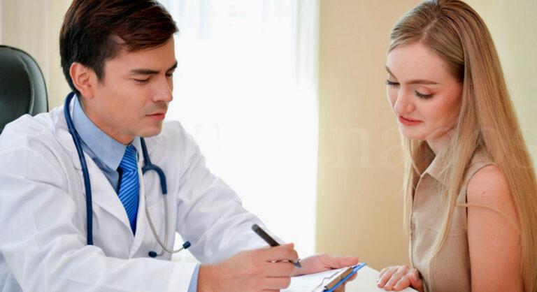 Health Concepts. The Doctor Is Examining The Patient's Health. P